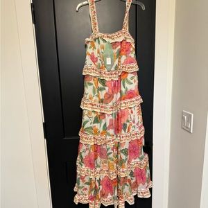 NWT Farm Rio off white Macaw Bloom Midi Dress